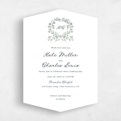 White Diamond Wedding Invitation - Pirouette Classic