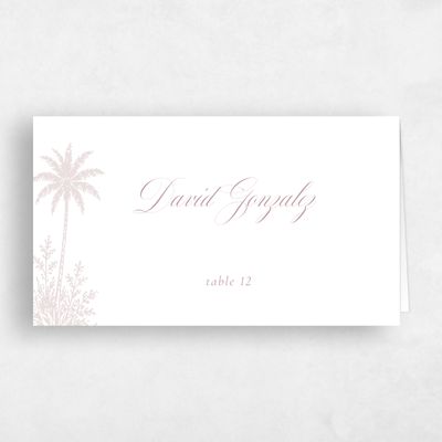 White Wedding Place Card - Océan