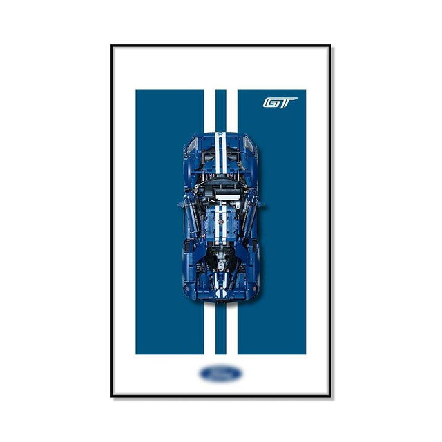 Joodyyoo Display Wall Board for Lego Technic Ford GT 42154 for Lego Car Wall Mount for Lego Car Display,Gift Idea for Lego Enthusiasts,Home Decor(Car Not Included)