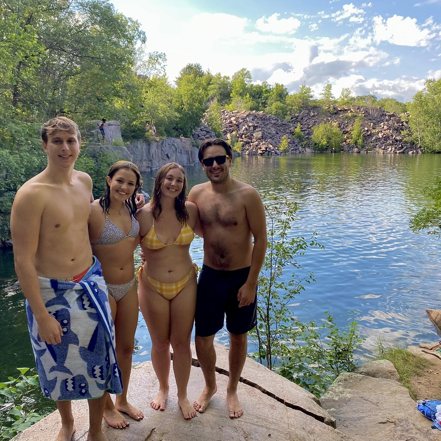 While visiting Foster’s extended family in Minnesota, they partook in more cliff jumping!