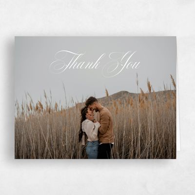 White Simple Wedding Thank You - Jade Photo