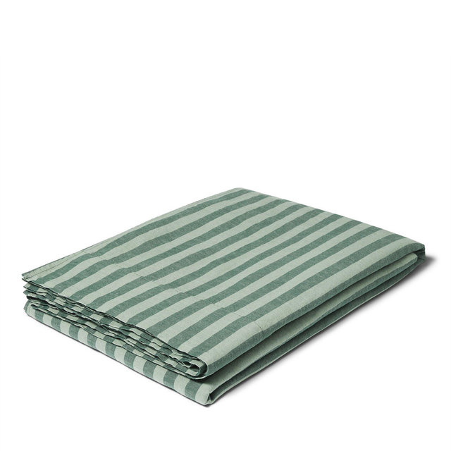 Piglet in Bed Pembroke Stripe Linen Flat Sheet, Queen