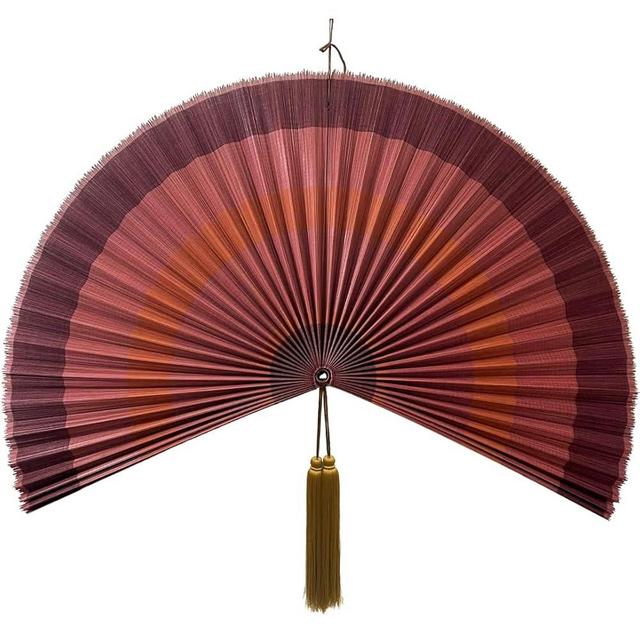 ChumDecor Fan Wall Decor,Japanese Wall Fan Decor,Large Bamboo Fan Wall Art For Boho Hanging Headboard,Decorative Folding Fan For Over Bed Decorations,Large Wall Dcor (Terracotta, 40inch)