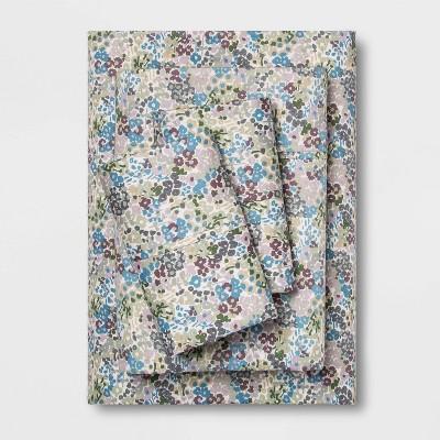 King 400 Thread Count Printed Performance Sheet Set Floral Purple - Threshold™