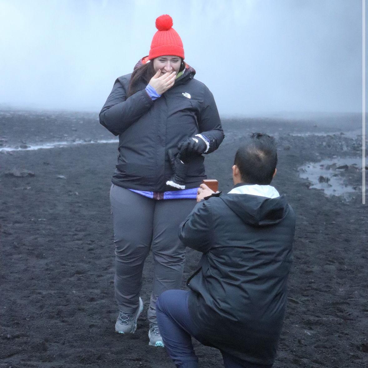 At Skogafoss Waterwall in Iceland where David proposed to Sarah. David chose this location because it was where one of his favorite scenes was filmed in Game of Thrones, IYKYK - September 22nd, 2024