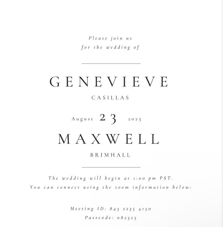 The Wedding Website of Genevieve Casillas and Maxwell Brimhall