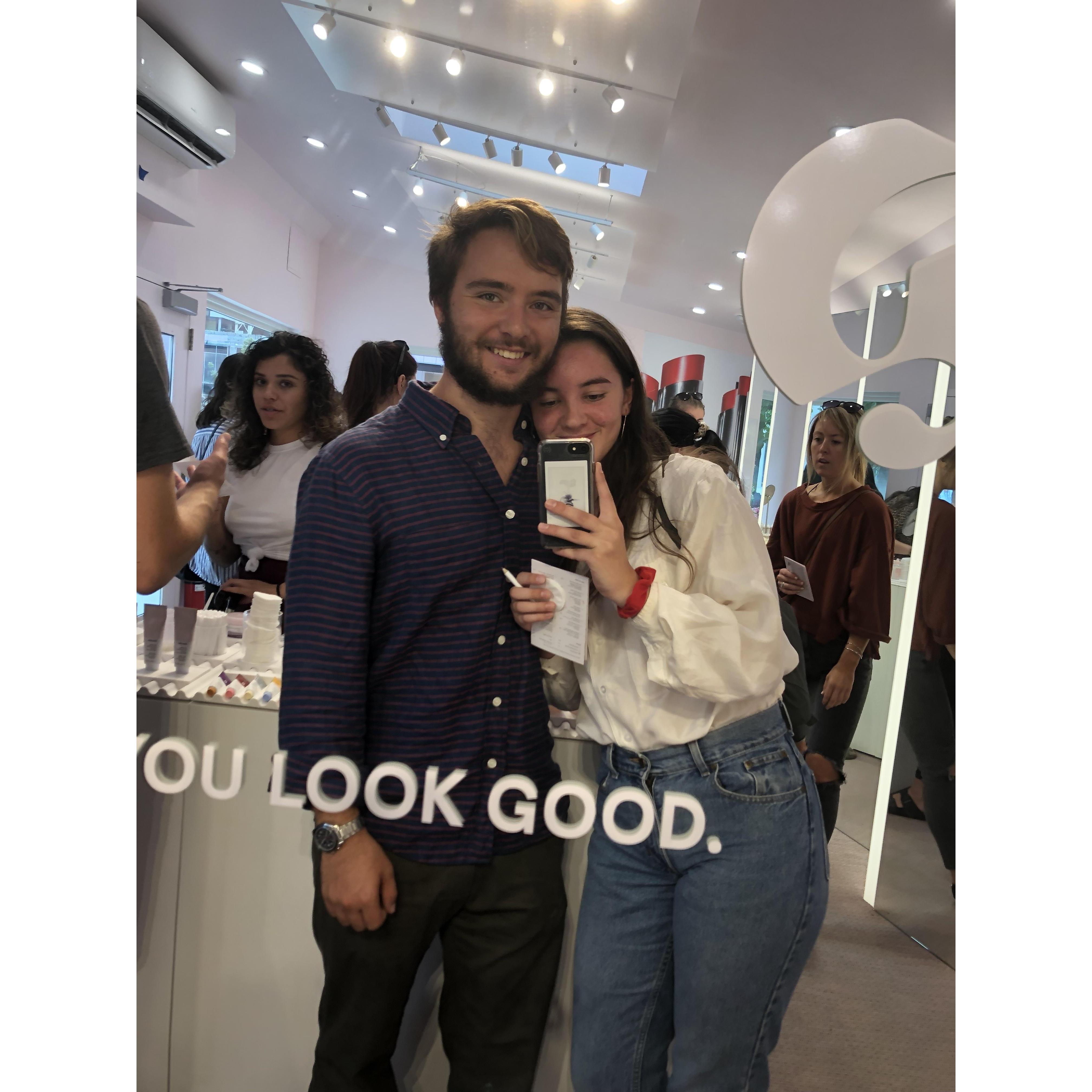 Emma dragged Ben to Glossier Boston but we had a great time!