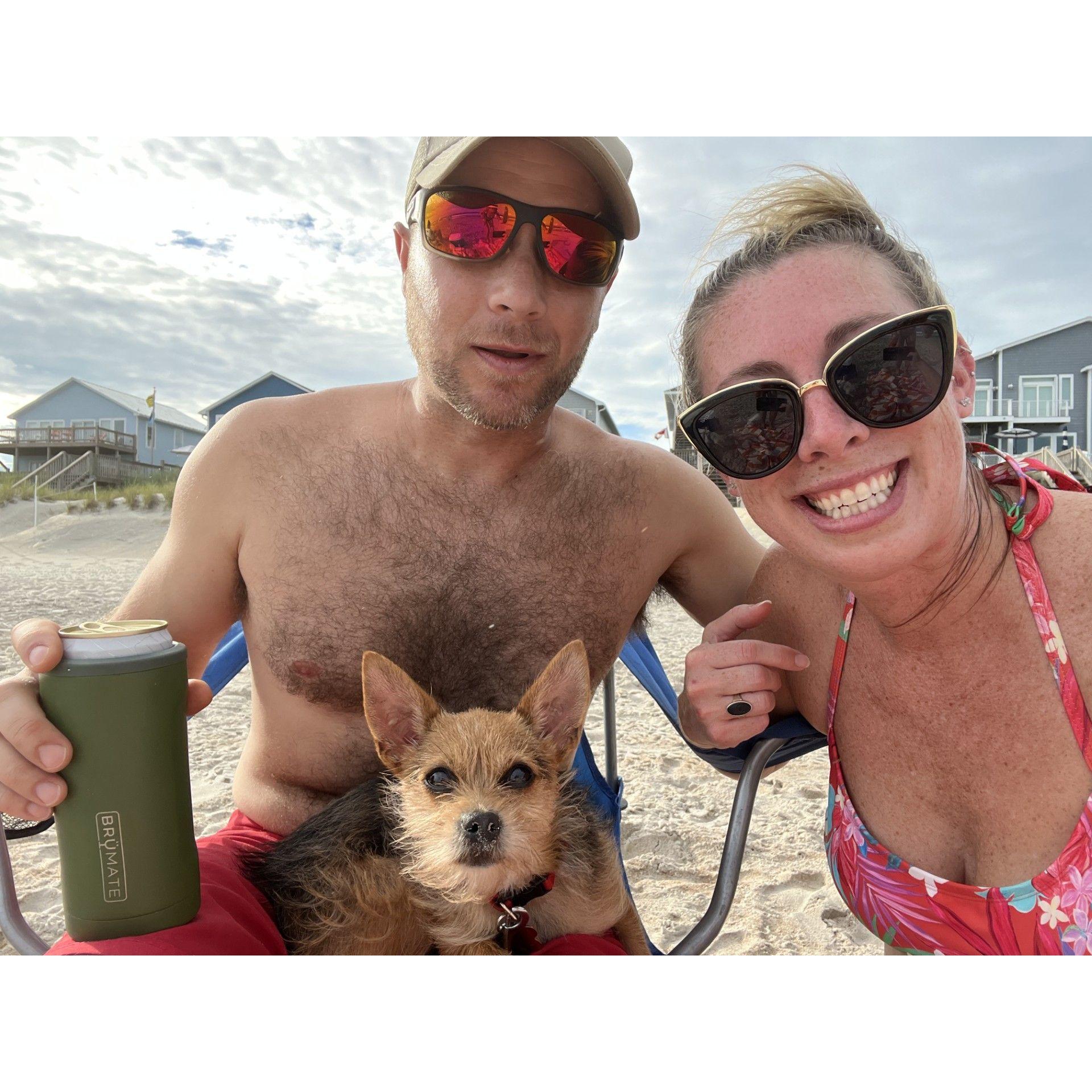 Kevin's first beach trip with us.