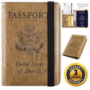 Passport Holder Cover Wallet RFID Blocking Leather Card Case Travel Document Organizer