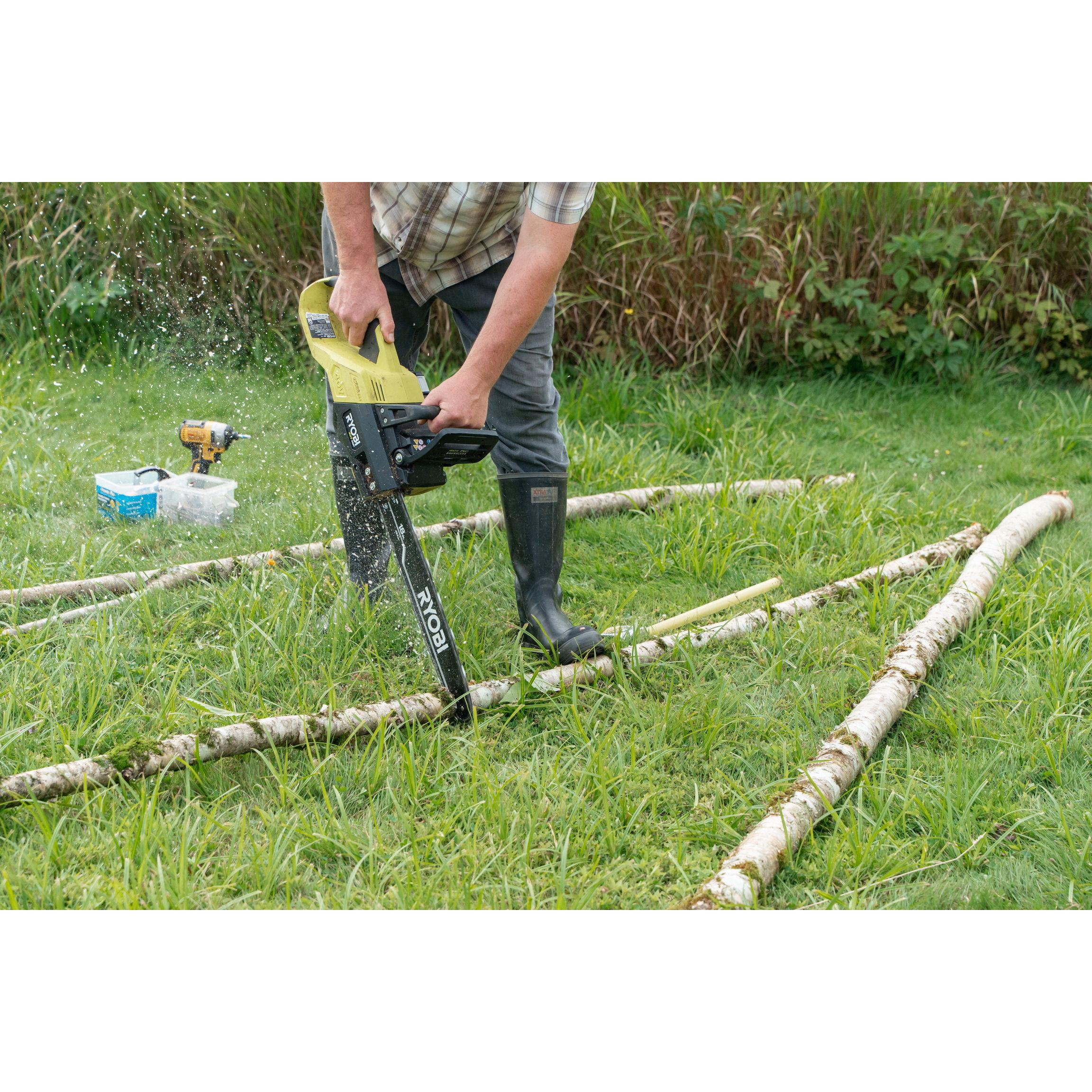 Eric (the proprietor of West Branch Pond Camps) chopped down 2 live birch trees on the morning of our wedding to create our chuppah