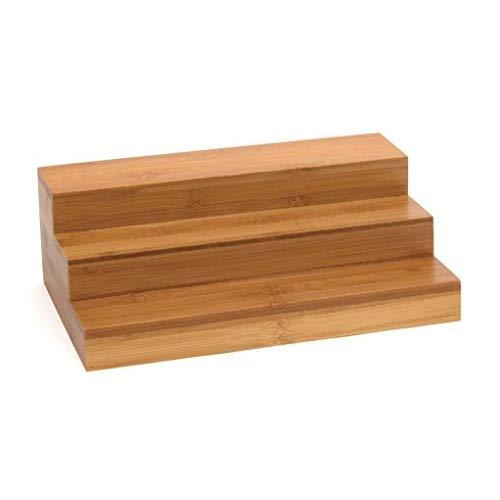 Lipper International 8807 Bamboo Wood Expandable 3-Tier Step Shelf Kitchen Organizer, 12" x 7-7/8" x 4-1/4"