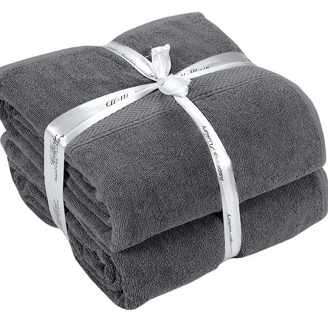 600 GSM - 40 x 80 Inches - 100% Cotton Bath Sheets Pack of 2 - Highly Absorbent Extra Large Bath Sheet Towels Set - Jumbo Oversized Cotton Bath Sheets Towels - Super Soft Hotel Quality Towel (GREY)