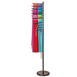 Lynk Floor Standing Pivoting Scarf, Belt, Jewelry Holder - Accessory Organizer Rack - Platinum