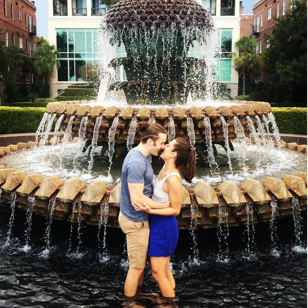 In the Pineapple Fountain in Charleston, SC