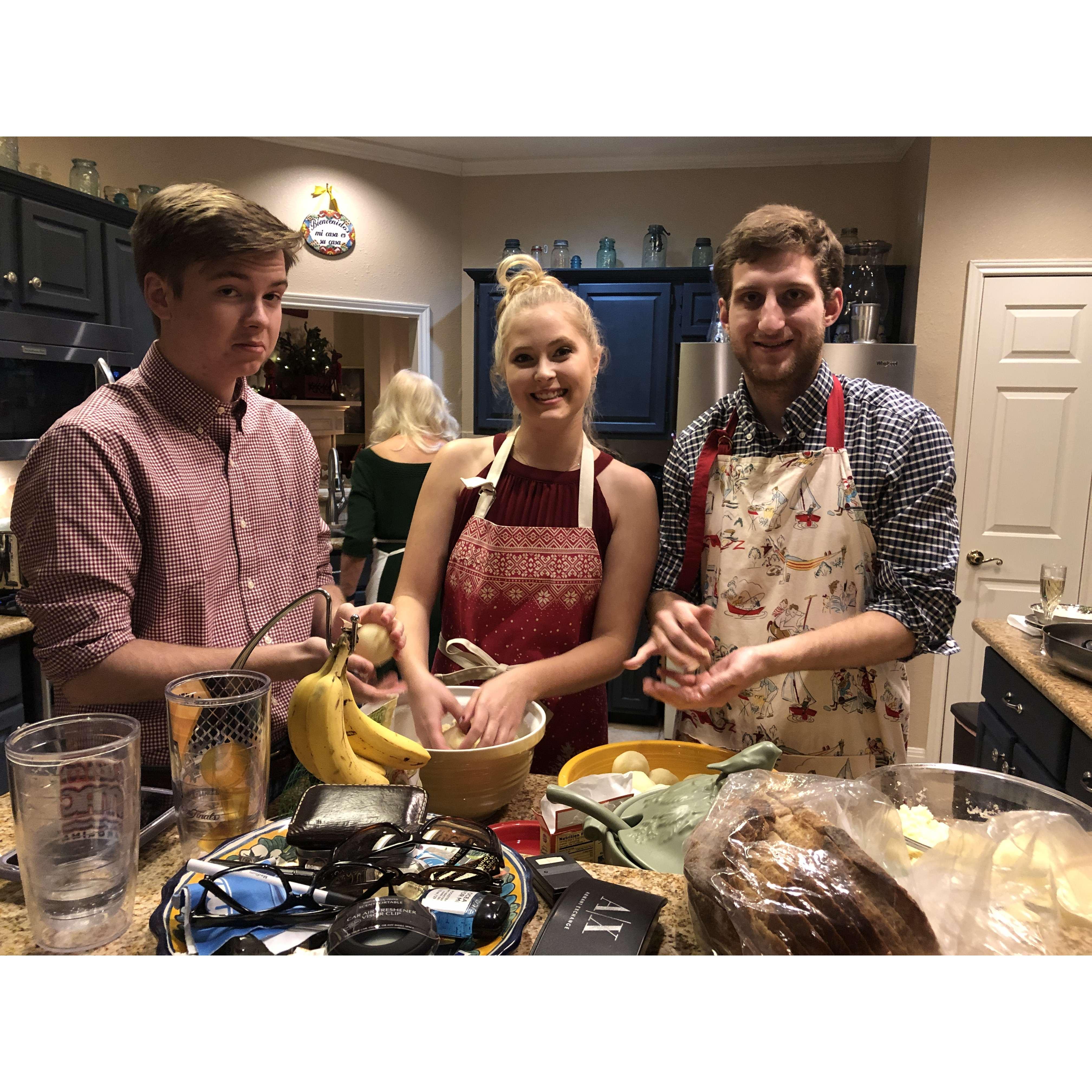 Making dumplings for Christmas dinner, San Antonio, TX - Dec 2019