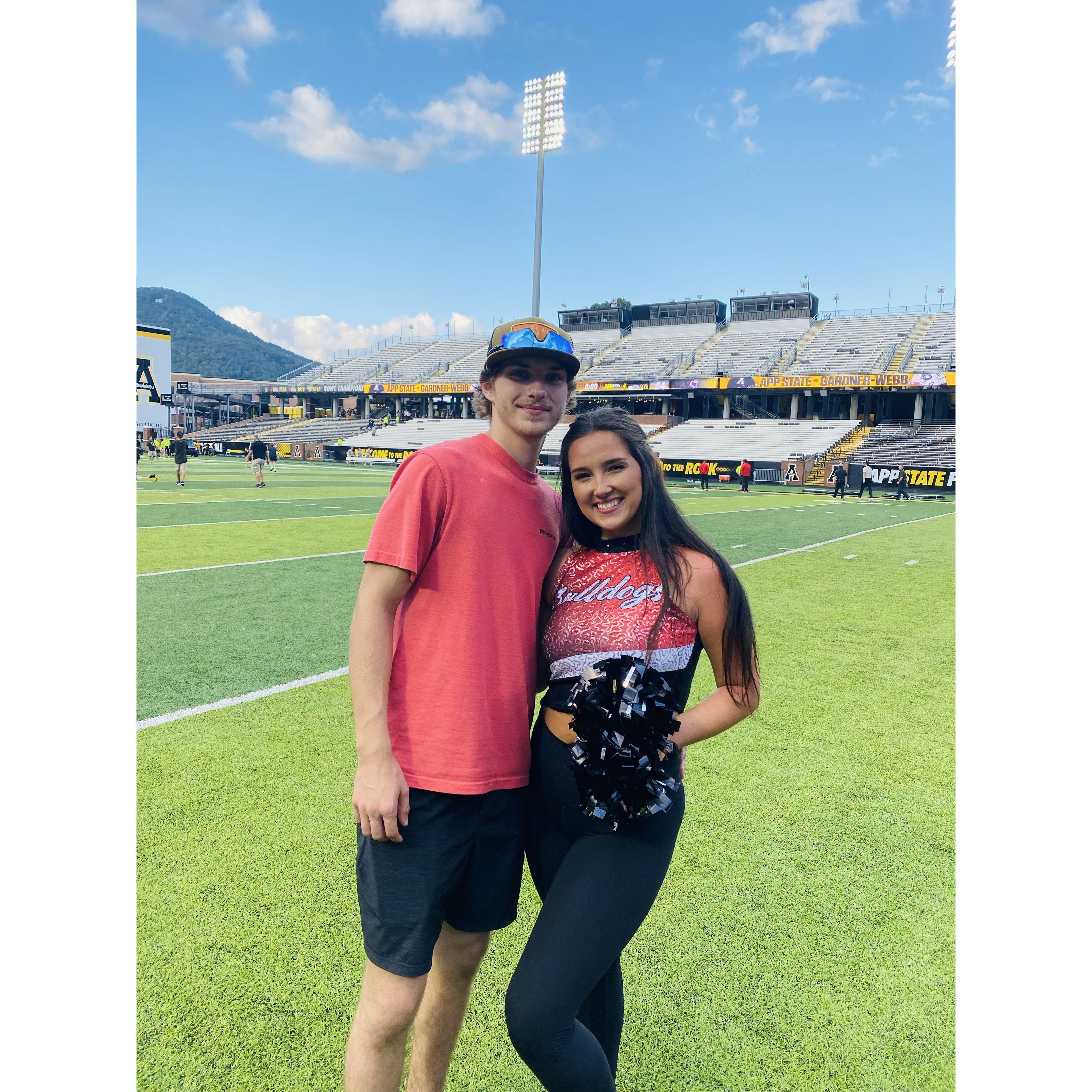 Braedens first collegiate football game as a dancer! Sep 2023