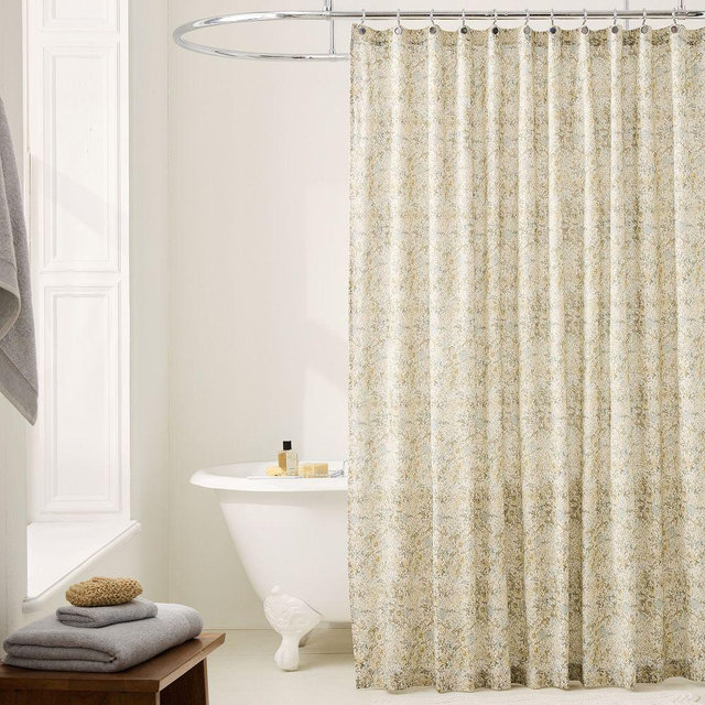 Frankie Floral Shower Curtain, Tea