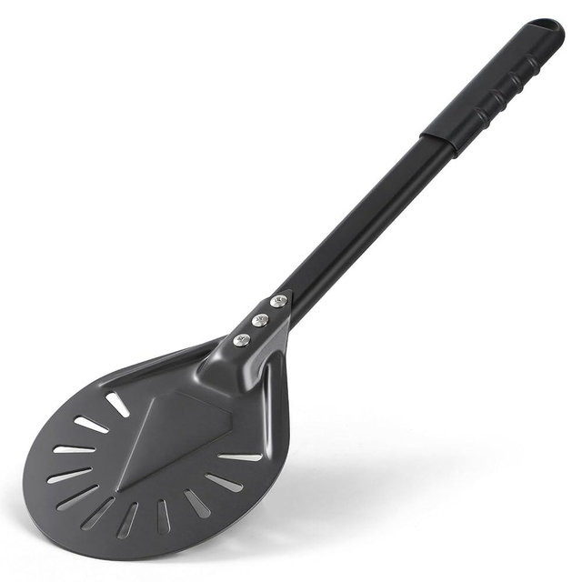 Pizza Turning Peel - Pizza Turner - Restaurant-Grade Aluminum Perforated Pizza Peel Lightweight Metal Outdoor Pizza Oven Accessories