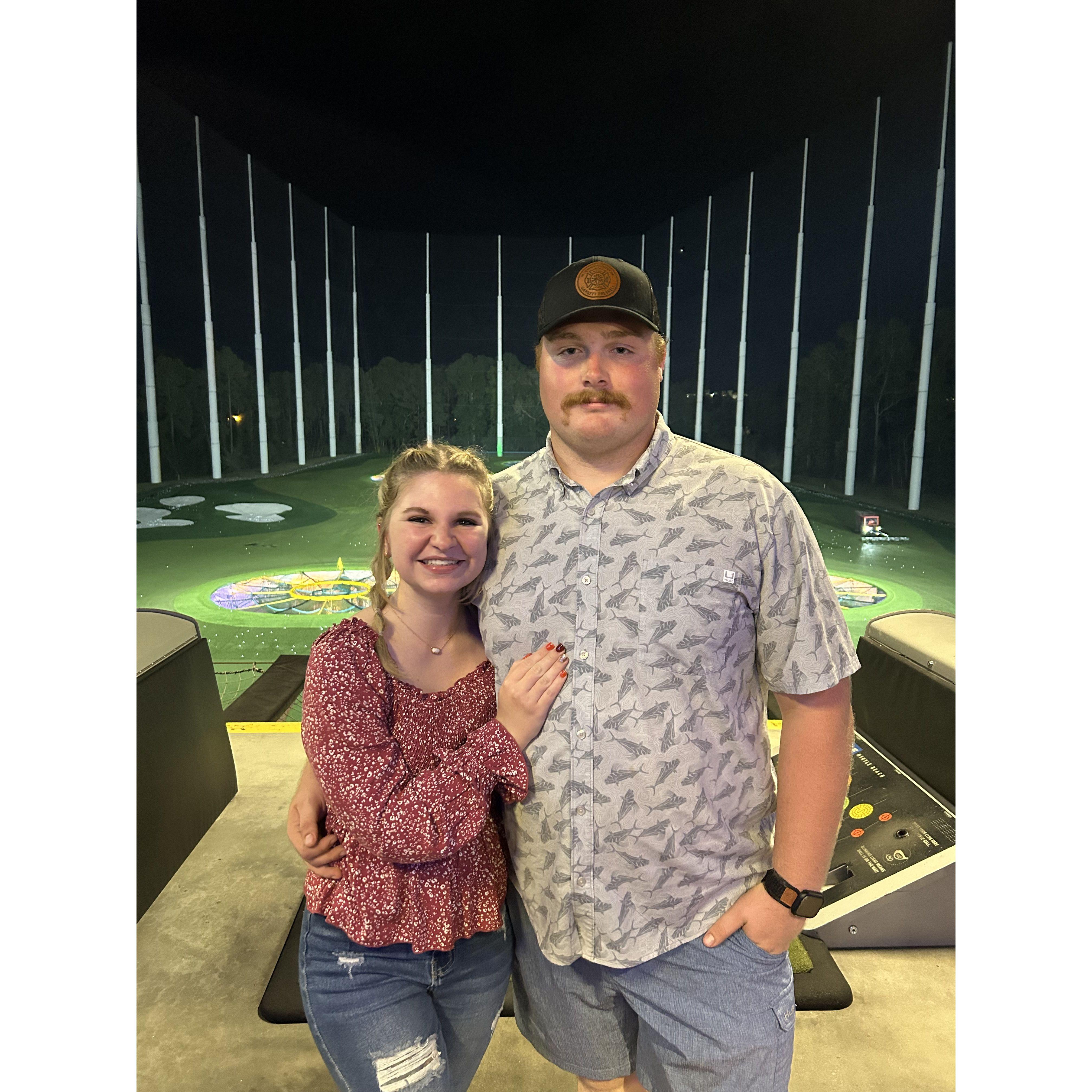 Our first dating anniversary in Myrtle Beach at Top Golf!