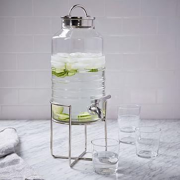 Drink Dispenser + Stand - Glass/Polished Nickel