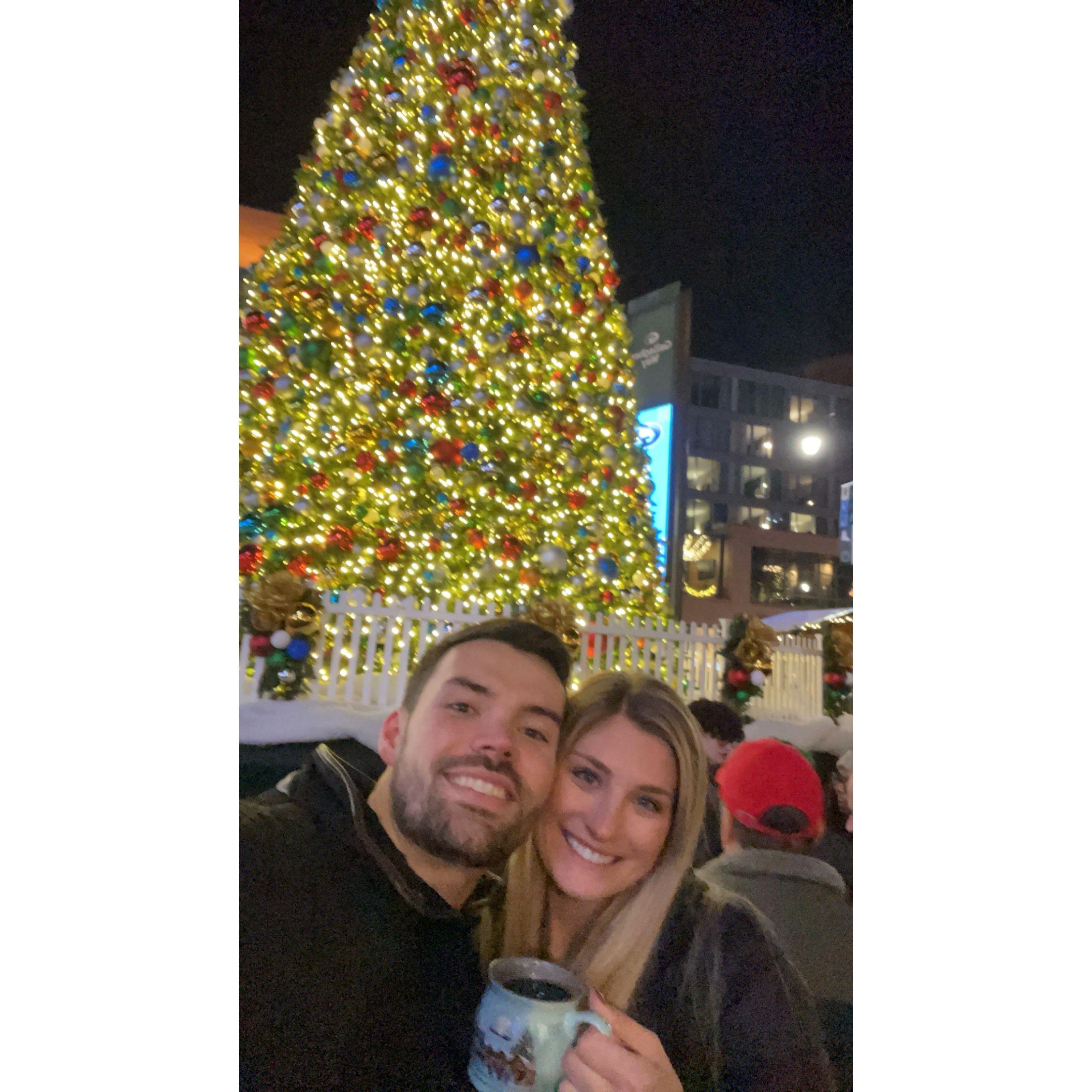 Christmas Market in Wrigleyville celebrating our first Christmas together!