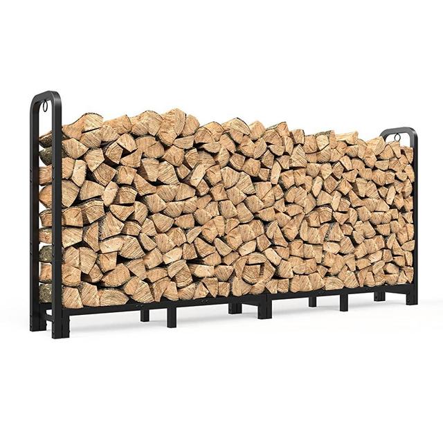 Mr IRONSTONE 8ft Firewood Rack Outdoor, Upgraded Adjustable Firewood Rack, Heavy Duty Logs Stand Stacker Holder for Fireplace, Firewood Holder Stand Stacker for Porch Patio