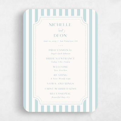 Blue Rounded Wedding Program - Plateau