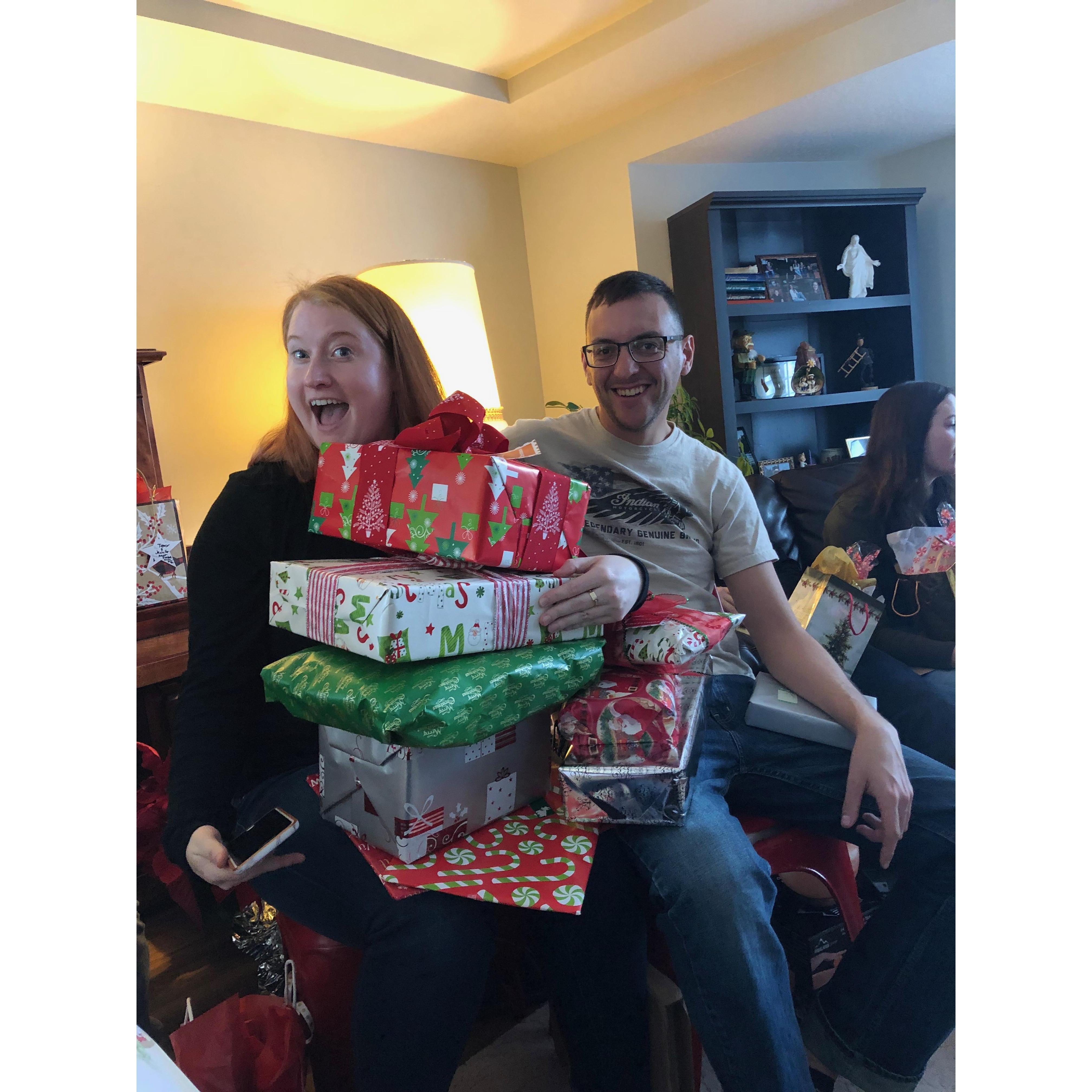 For Day/Date #6 Adam met my family for Christmas brunch and present exchanges. Julie got a LITTLE spoiled for Christmas.