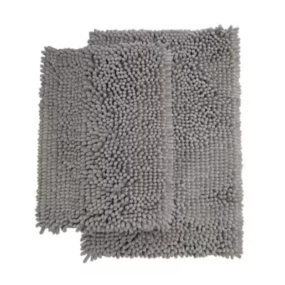 Microfiber Hulk Noodle Bath Rugs in Grey (Set of 2)