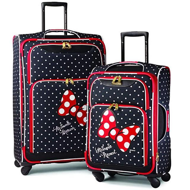 American Tourister Disney Softside Luggage with Spinner Wheels, Minnie Mouse Red Bow, 2-Piece Set (21/28)