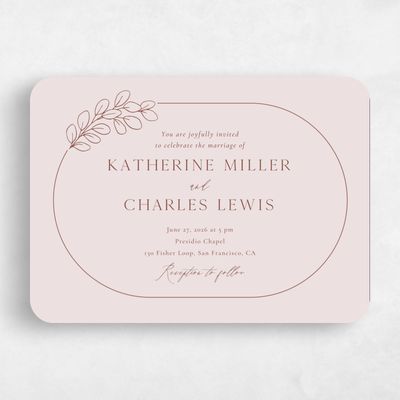 Pink Rounded Wedding Invitation - Groveland Landscape