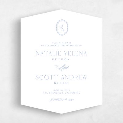 Blue Diamond Wedding Save the Date - Korina Portrait