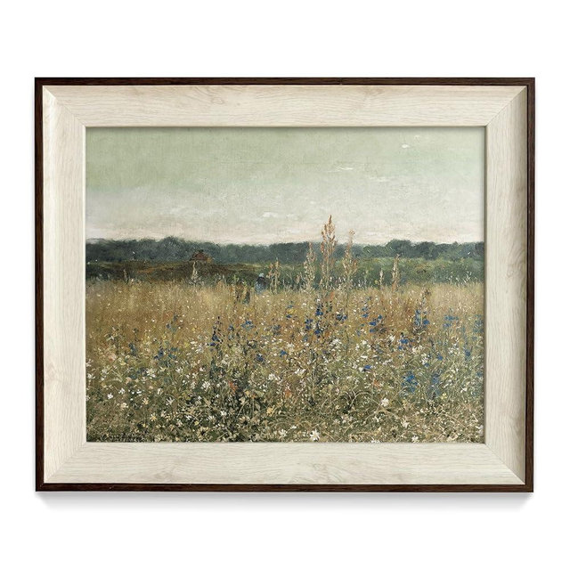 razliubit Vintage Framhouse Framed Wall Art Prints, Replaceable Wall Decors for Room Aesthtic, Small Framed Artwork Oil Painting Bathroom Decor(10"x12")