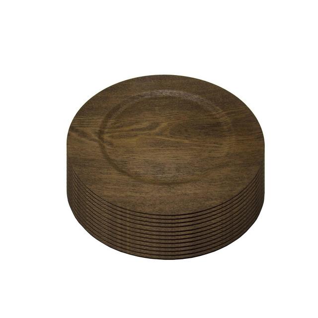 Gibson Home 13" 12pk Wood Feri Chargers
