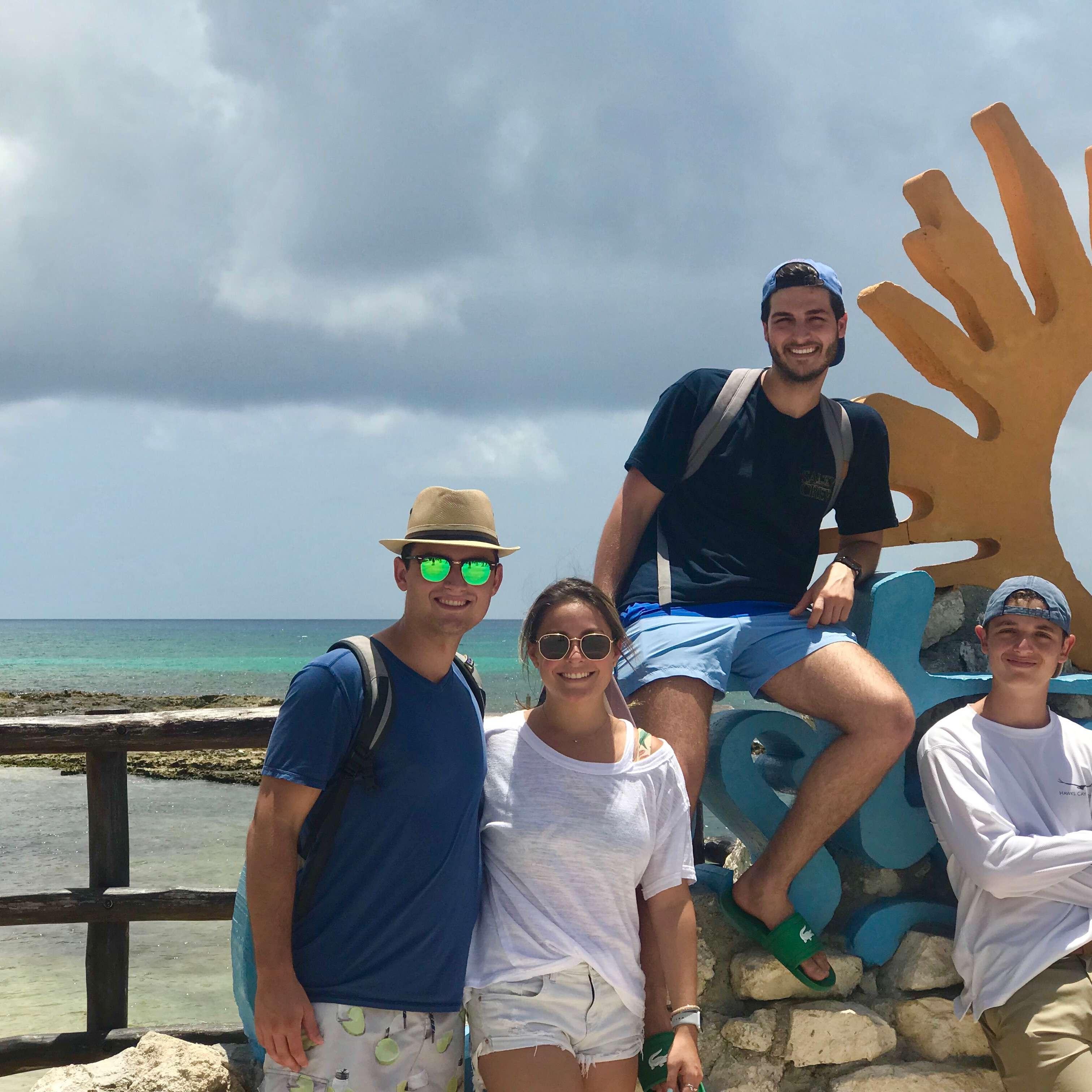 Parker, Mitchell, Peyton, and Me at one of the the cruise stops!