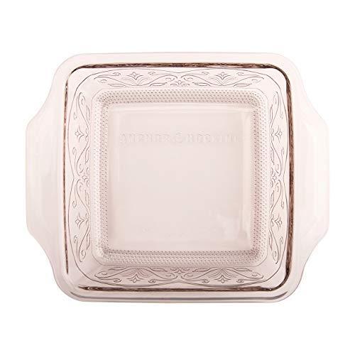 Anchor Hocking Square Baking Dish - Glass - 8 x 8 - Embossed - Rose