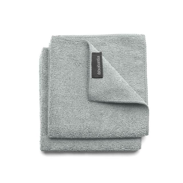 Microfiber Dish Cloths, Mid Gray, Set of 2