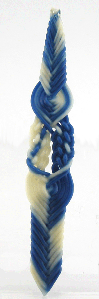 Fancy 12 Wick Havdalah Candle - Blue & White