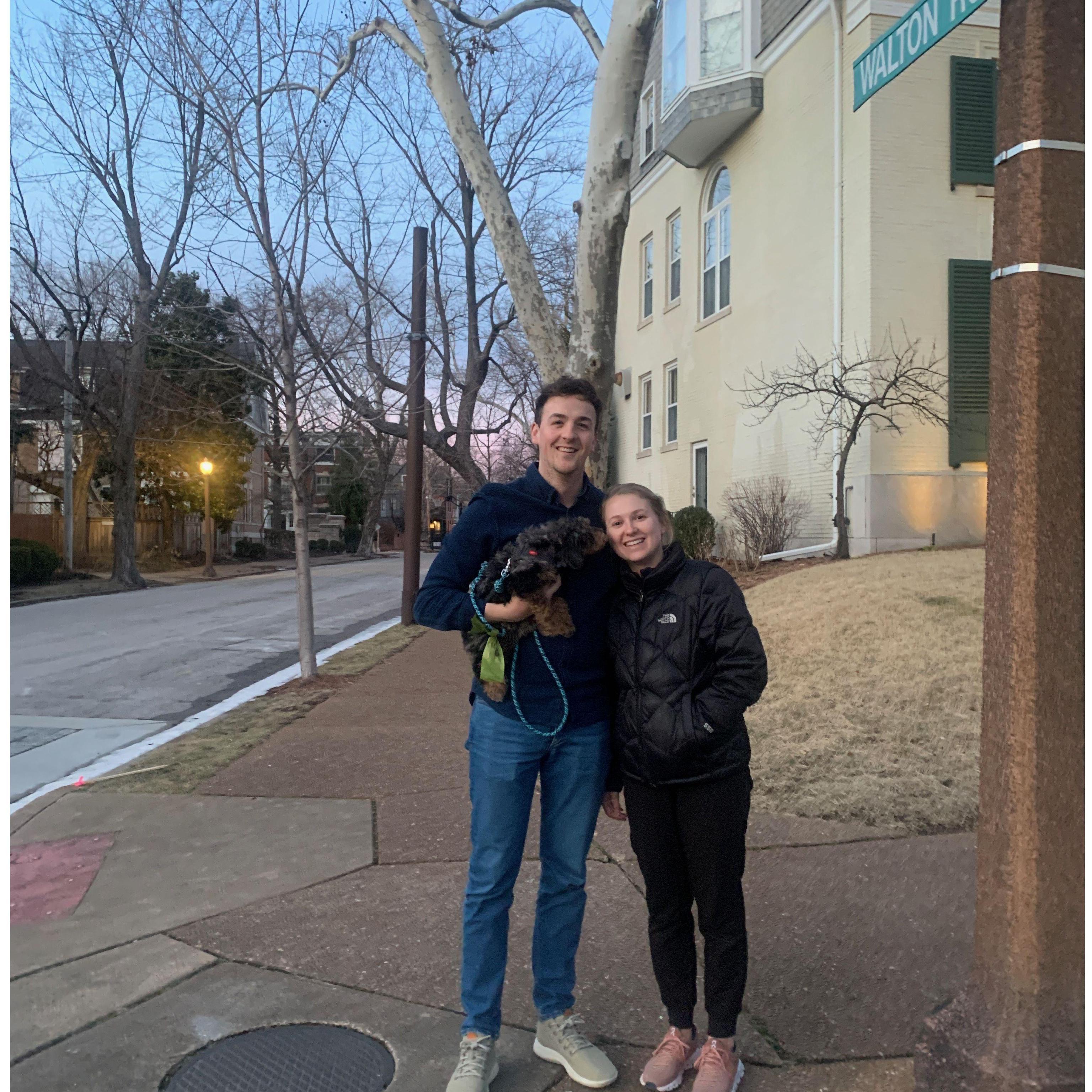 One of our first family photos with Teddy!