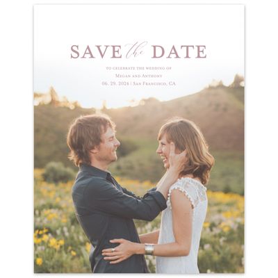 Dusty Rose, Pink Wedding Digital Save the Date - Delana Portrait