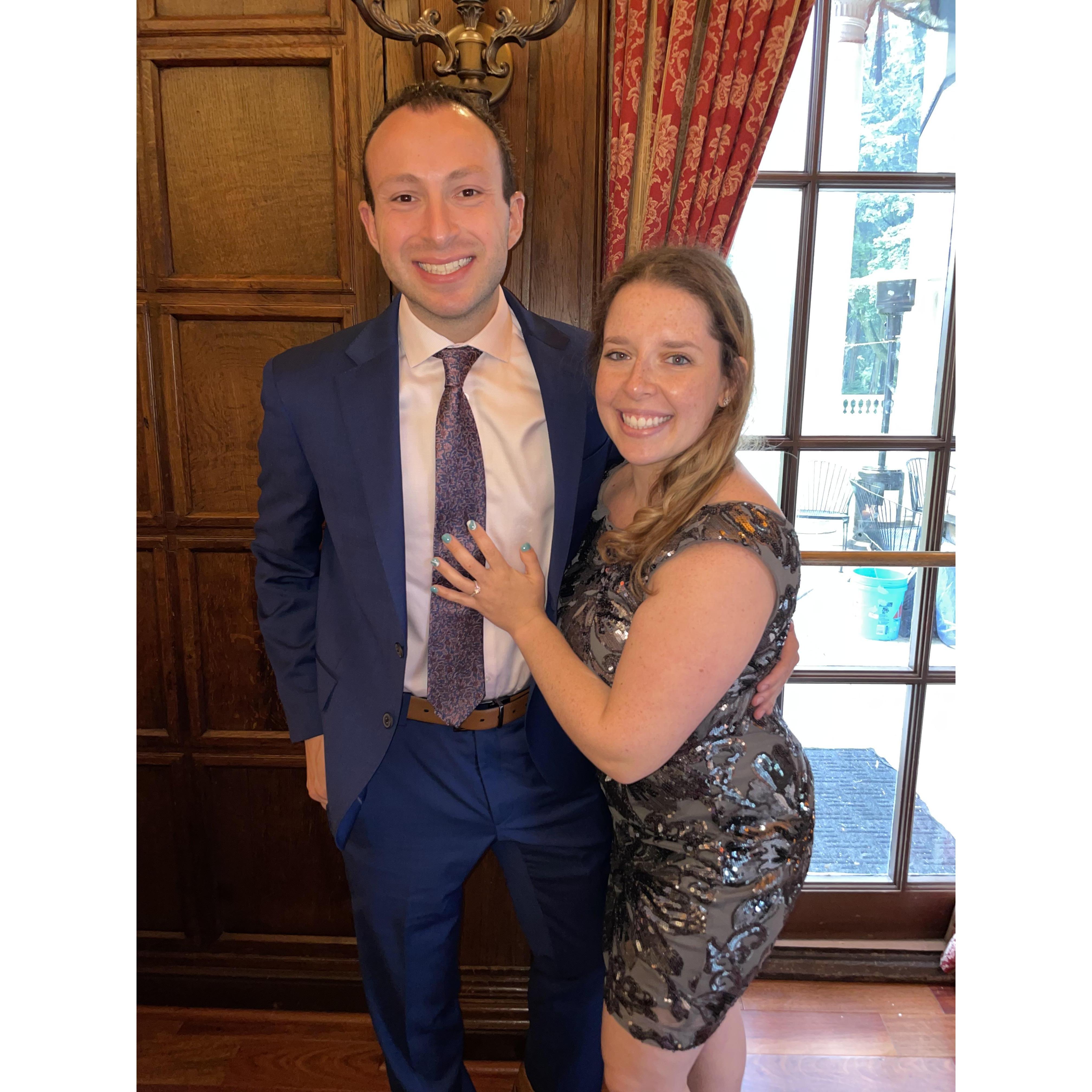 At a friend's wedding the day after they got engaged!