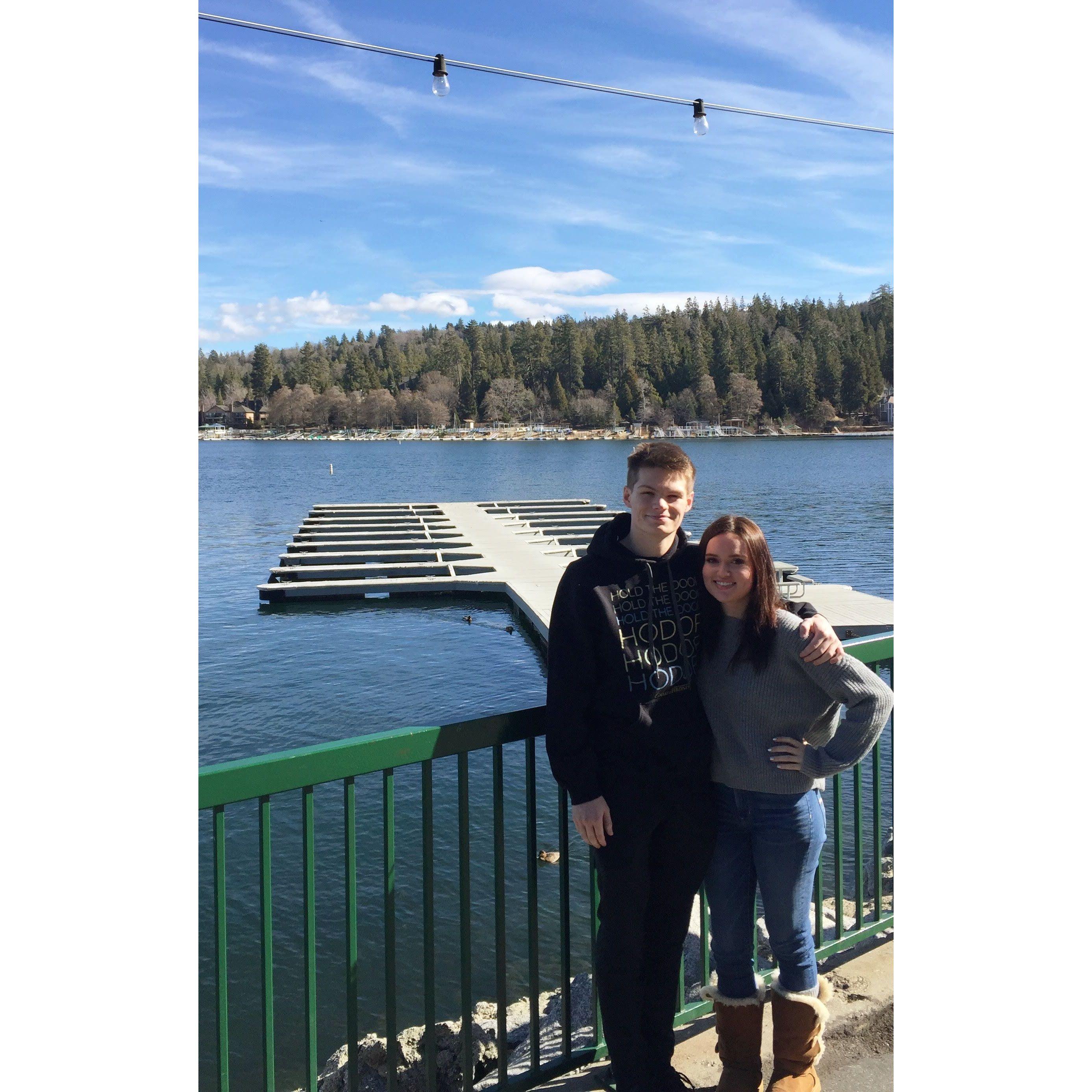 First photo together in January 2018 in Lake Arrowhead