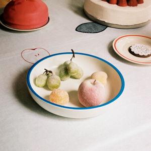 Sobremesa serving bowl, L, white - blue