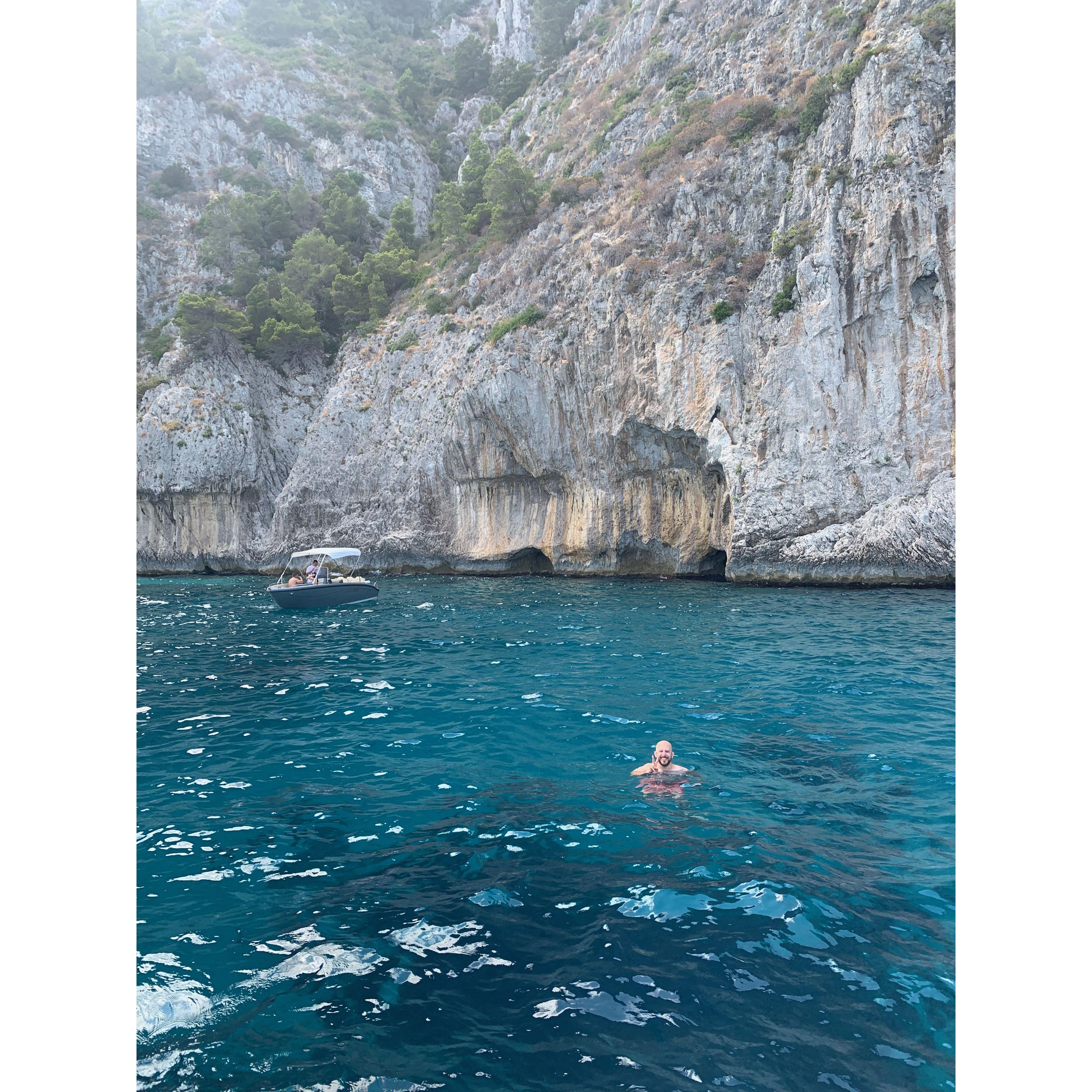 Tony's favorite place to swim in Capri