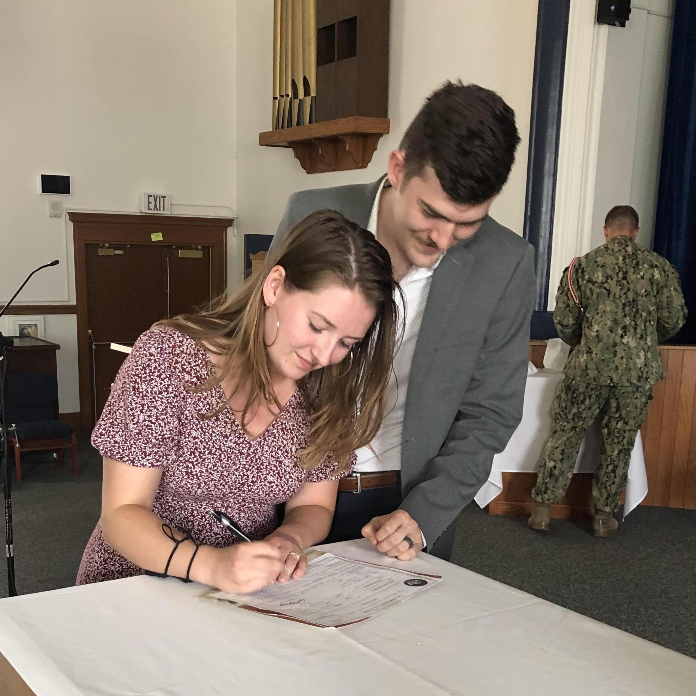 Signing our marriage license!!!!!! June 6th, 2021