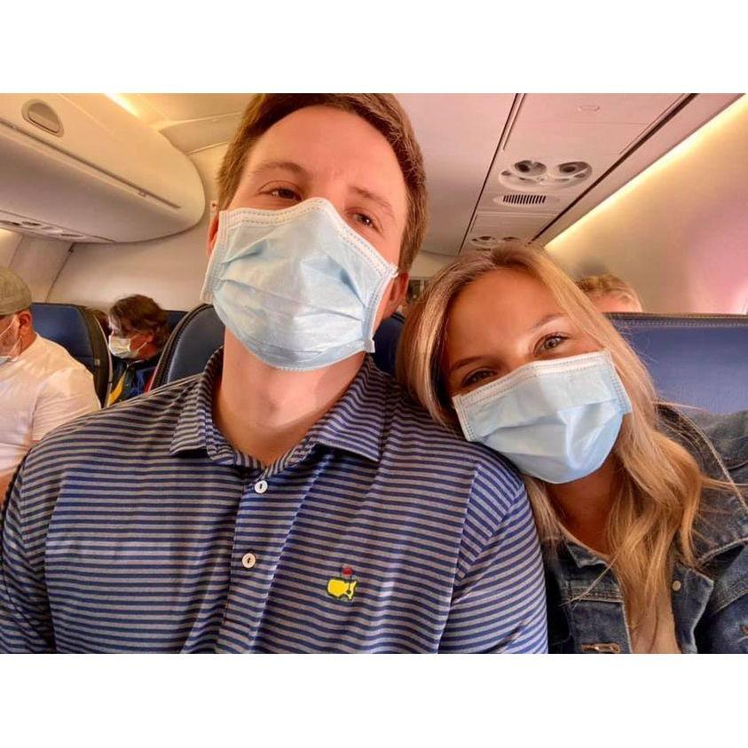 First flight together as a married couple! Logan is just ecstatic!