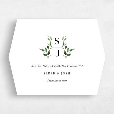 White Diamond Wedding Save the Date - Madilou Landscape
