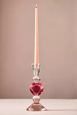Heart Cut Glass Candle Holder