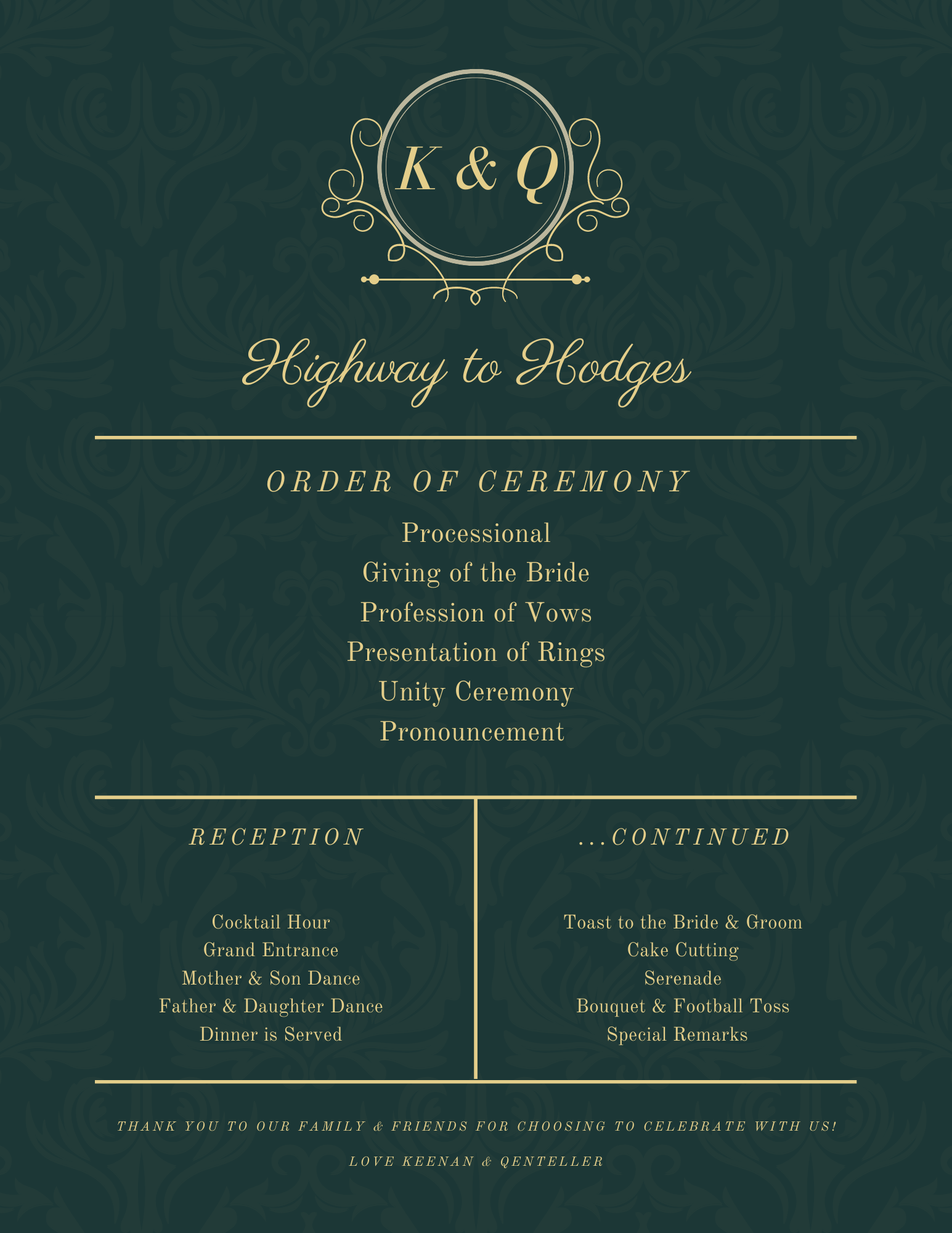 The Wedding Website of Qenteller Mattox and Keenan Hodges