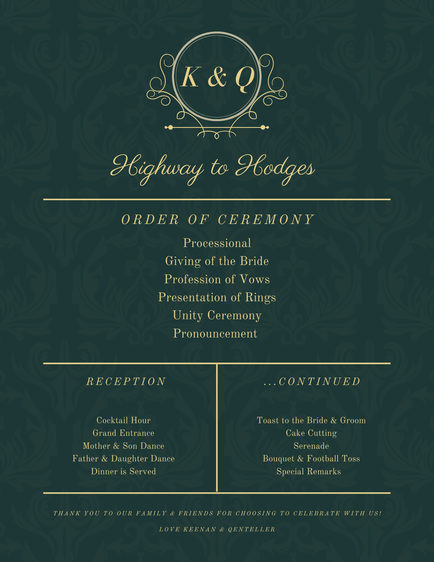 The Wedding Website of Qenteller Mattox and Keenan Hodges